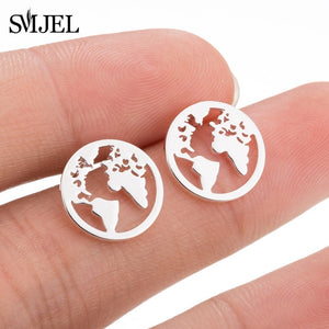 SMJEL Multiple Stainless Steel Stud Earrings for Women Girls Fashion Minimalist - florentclothing store 