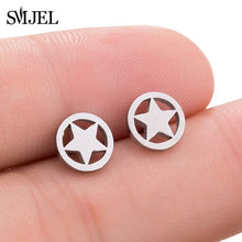 Load image into Gallery viewer, SMJEL Multiple Stainless Steel Stud Earrings for Women Girls Fashion Minimalist - florentclothing store 
