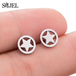 SMJEL Multiple Stainless Steel Stud Earrings for Women Girls Fashion Minimalist - florentclothing store 