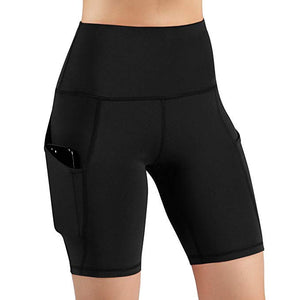 Women High Waist Out Pocket Yoga Short Running Athletic Yoga Shorts Pants - florentclothing store 