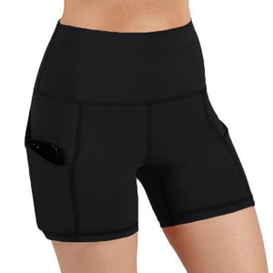 Women High Waist Out Pocket Yoga Short Running Athletic Yoga Shorts Pants - florentclothing store 