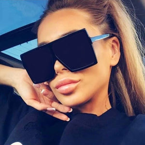 Oversized Shades Sunglasses Women Black Fashion Square Big Frame Sun Glasses - FlorentClothingStore 