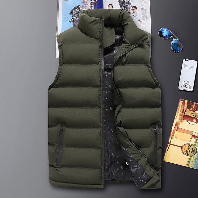 Mens Vest Jacket  Autumn Warm Sleeveless Jackets  Winter Casual Waistcoat - FlorentClothingStore 