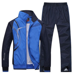 Men Sportswear New Spring Autumn Tracksuit 2 Piece Sets Sports Suit Jacket+Pant Sweatsuit - FlorentClothingStore 