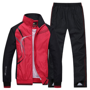 Men Sportswear New Spring Autumn Tracksuit 2 Piece Sets Sports Suit Jacket+Pant Sweatsuit - FlorentClothingStore 