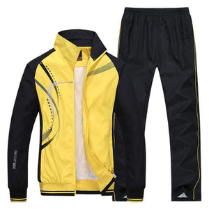 Men Sportswear New Spring Autumn Tracksuit 2 Piece Sets Sports Suit Jacket+Pant Sweatsuit - FlorentClothingStore 