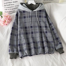 Load image into Gallery viewer, Women Fleece Hoodies Sweatshirt Winter Plaid Pirnted Cotton Hooded Sweatshirt  Loose Oversize Jacket - FlorentClothingStore 
