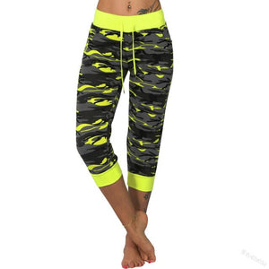 Women's High Waist Camouflage Printed Capri Leggings  Slim Yoga Sports - FlorentClothingStore 