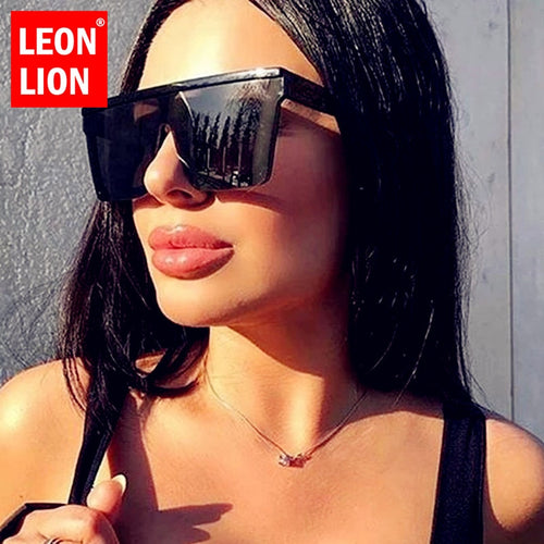 LeonLion 2021 Square Oversized Sunglasses Women Gradient Glasses Luxury Brand Designer Outdoor - FlorentClothingStore 