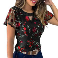 Load image into Gallery viewer, 4 Styles Sexy Women Ladies Ruffle Sleeve Tops Pullover Dot Polk Embroidery Floral Print Blouse OL Casual Chiffon - FlorentClothingStore 
