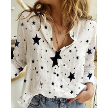 Load image into Gallery viewer, Casual Long Sleeve Birds Print  Shirts Women Oversized Cotton and Linen Blouses and Tops - FlorentClothingStore 
