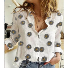 Load image into Gallery viewer, Casual Long Sleeve Birds Print  Shirts Women Oversized Cotton and Linen Blouses and Tops - FlorentClothingStore 
