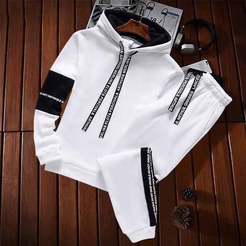 Winter Hoodie Sets Men Tracksuit Casual Hoodies Sweatshirt+Sweatpants 2 Piece Set - FlorentClothingStore 