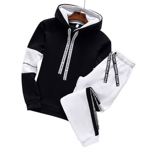 Winter Hoodie Sets Men Tracksuit Casual Hoodies Sweatshirt+Sweatpants 2 Piece Set - FlorentClothingStore 