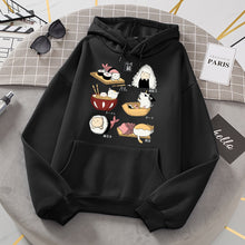 Load image into Gallery viewer, Sushi Cat&#39;s Day Harajuku Print Hoodies Womens New Loose Fleece Autumn Fleece Sweatshirt  O-Neck - FlorentClothingStore 
