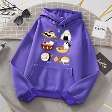 Load image into Gallery viewer, Sushi Cat&#39;s Day Harajuku Print Hoodies Womens New Loose Fleece Autumn Fleece Sweatshirt  O-Neck - FlorentClothingStore 
