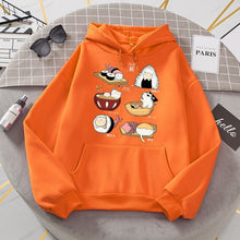 Load image into Gallery viewer, Sushi Cat&#39;s Day Harajuku Print Hoodies Womens New Loose Fleece Autumn Fleece Sweatshirt  O-Neck - FlorentClothingStore 
