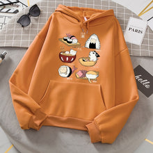 Load image into Gallery viewer, Sushi Cat&#39;s Day Harajuku Print Hoodies Womens New Loose Fleece Autumn Fleece Sweatshirt  O-Neck - FlorentClothingStore 
