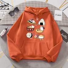 Load image into Gallery viewer, Sushi Cat&#39;s Day Harajuku Print Hoodies Womens New Loose Fleece Autumn Fleece Sweatshirt  O-Neck - FlorentClothingStore 
