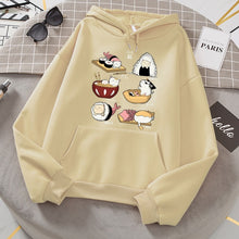 Load image into Gallery viewer, Sushi Cat&#39;s Day Harajuku Print Hoodies Womens New Loose Fleece Autumn Fleece Sweatshirt  O-Neck - FlorentClothingStore 
