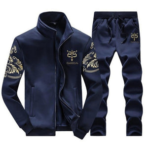 Men's Tracksuit Sportswear Sets Spring Autumn Casual  Zipper Sweatshirt + Sweatpants Brand - FlorentClothingStore 