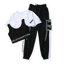 Load image into Gallery viewer, 3 Pieces Set Summer Women Cargo Pants Suit Set Streetwear Outfit Harajuku Short Sleeve 2022 Trousers Crop - FlorentClothingStore 
