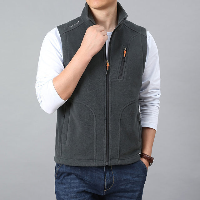 5XL Men 2022 Spring Outwear Thick Warm Fleece Sleeveless Vest Jacket WaistCoat - FlorentClothingStore 