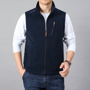 5XL Men 2022 Spring Outwear Thick Warm Fleece Sleeveless Vest Jacket WaistCoat - FlorentClothingStore 